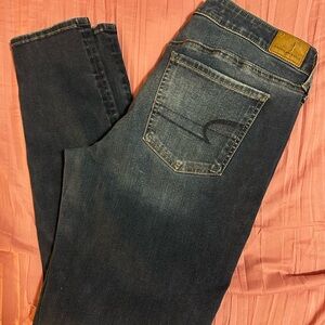 American Eagle Woman’s Medium Dark Blue Straight Jeans Size 14   Pr#18